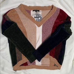 Multi colored, heavy knit sweater